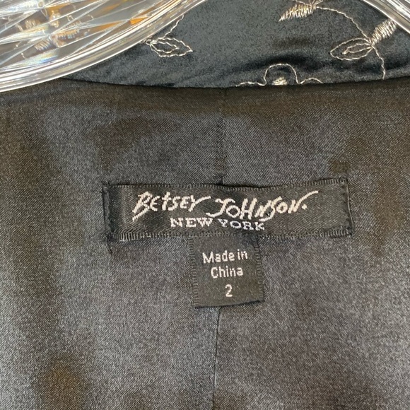 Betsey Johnson Silk Black Vintage Blazer - Picture 7 of 8